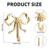 2pcs Bow Knot Wall Hooks, 3.9x3.8in Gold Bow Knot Coat