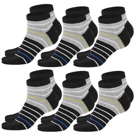 Fourluoo 6 Pairs Men's Tabi Socks Flip Flop Split Toe Cotton Socks for Men Athletic Wicking(Black)