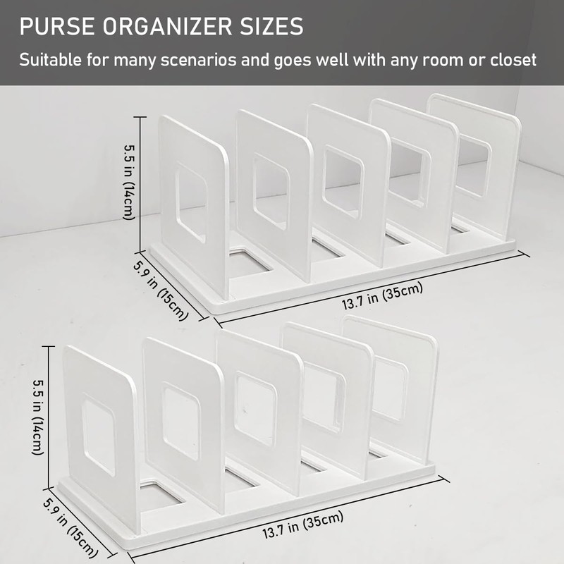 KAIDELI Purse Organizer for Closet Shelf 10 Divider, Adjustable Closet