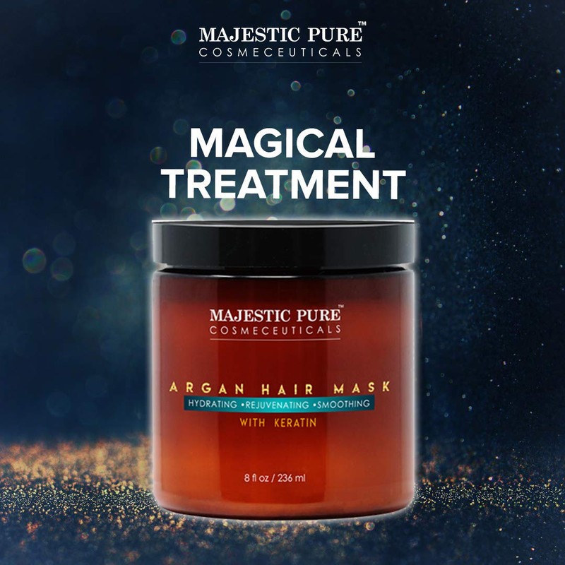 MAJESTIC PURE Argan Hair Mask with Keratin - Rejuvenating, Hydrating,