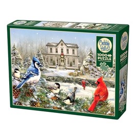 Cobble Hill 1000 Piece Puzzle - Country House Birds - Sample Poster Included