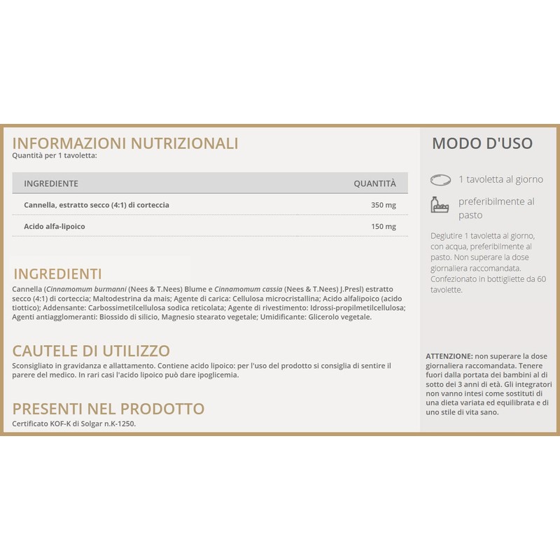 Solgar Lipoic Cannella - 120 Ml
