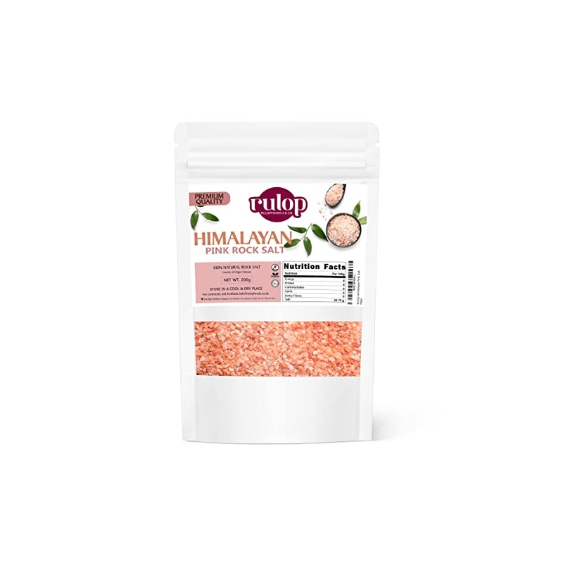 Rulop Himalayan Pink Salt 200g, Vegan Himalayan Rock Salt, 100%