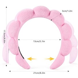Ztomine Diademas de Spa para Lavarse La Cara O El Rostro, Juego de 2 Diademas para El Cuidado de La Piel, Diadema de Tela de Rizo, Paquete Combinado de Diademas para Lavado de Cara