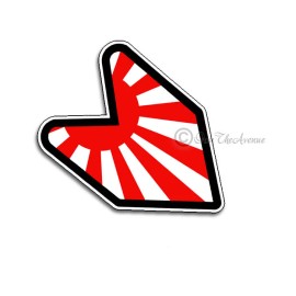 OwnTheAvenueTM Japan Japanese  Flag Wakaba Leaf JDM Sticker Decal 4" Drifting Race (japwak)
