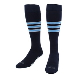 TCK Performance Baseball/Softball Socks (Navy/White/Columbia Blue, X-Large)