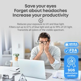 VINTEZ Blue Light Screen Protector for 31.5, 32 Inch Computer Monitor and Laptop – Anti-UV Blue Light Blocking Film for Desktop PC, Eye Protection Filter, 28.2" x 16.5", 1 Pack