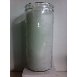 White 14 Day Unscented 1 Color Candle in Glass