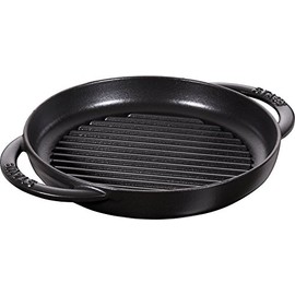 STAUB Round Grille with Handle, Cast Iron, Black, 22 cm