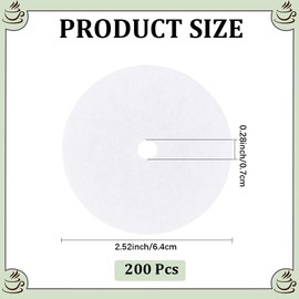 CREATCABIN 200Pcs Coffee Filters Round Paper Percolator Coffee Filters Replacement Disc Coffee Filters Paper Unbleached Coffee Pot Filters White Mesh Filter Paper for Camping Coffee Makers 2.5Inch