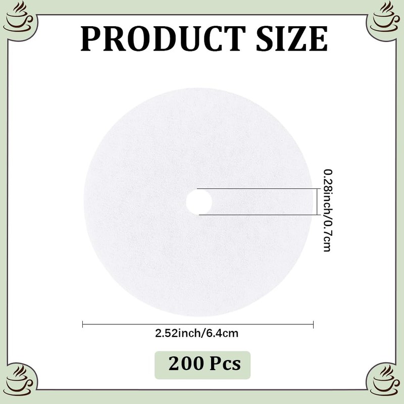 CREATCABIN 200Pcs Coffee Filters Round Paper Percolator Coffee Filters Replacement