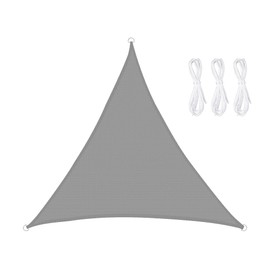 Anlising Awning, Waterproof Triangle with 3 Mounting Ropes, Triangular, 2 m x 2 m x 2 m, UV Protection Awning, Wind Protection Shade Dispenser, for Balcony, Patio, Garden, Lawn (Grey)