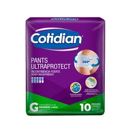 Cotidian Pants Ultraprotect Unisex, Ropa Interior Desechable para Incontinencia, Adulto Talla Grande, con 10 Piezas, 10 unidad, 10