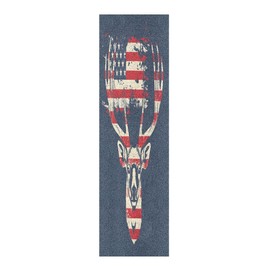 Deer and American Flag Skateboard Grip Tape, Longboards Griptape Anti Slip Scooter Griptape Sand Paper Sheet Sticker 9" x 33"