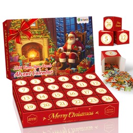 D-FantiX Advent Calendar Christmas Scene Jigsaw Puzzles, 24 Days Christmas Countdown Calendars for Kids, Boys, Girls, Teen,1008 pieces Jigsaw Puzzle for Adult, Xmas Gifts Puzzle Home Decoration