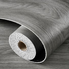 LaCheery Large Peel and Stick Vinyl Flooring Roll Waterproof 24"x160" Thick Vinyl Wood Flooring Roll Peel and Stick Kitchen Floor Tiles Self Adhesive Wood Grain Foam Floor Tile Sticker for Bathroom