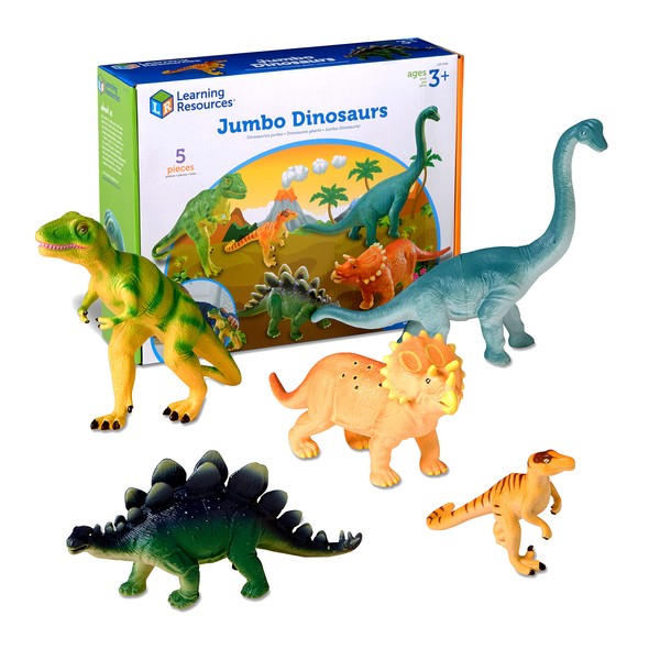 Learning Resources Jumbo Dinosaurs - Toddler Learning Toys, Dinosaurs Toys for Kids Ages 3+, Dinosaur Games