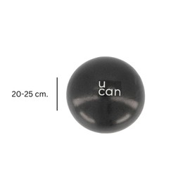 U can Pelota para Pilates, Barra Yoga y Fitness UCAN Chica 20-25 cm Color Negro para Ejercicios de bajo Impacto Entrena en casa gimasia Ritmica Negra