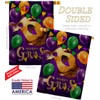 Breeze Decor Mardi Gras Balloons Burlap Garden House Flags Kit