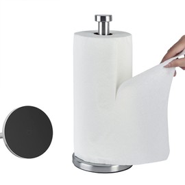 ANHORTS Paper Towel Holder Countertop, Standing Paper Towel Roll Holder for Counter, Steady Stainless Steel Paper Towel Holder with Weighted Base for Kitchen Bathroom Office Restaurant Coffee Shop