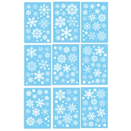 RICEDUO 223 Pcs White Snowflake Window Clings, Double-Sided Printed Snowflakes Christmas Window Stickers, Assorted Size Dot Snowflake Window Decal Decoration for Christmas New Year Party Supplies