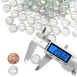 MBHKRRS 2 lb Clear Glass Beads for Vases, Glass Pebbles, Clear Flat Glass Marbles for Vase Filler Flower Candle Crafts and Wedding Decoration