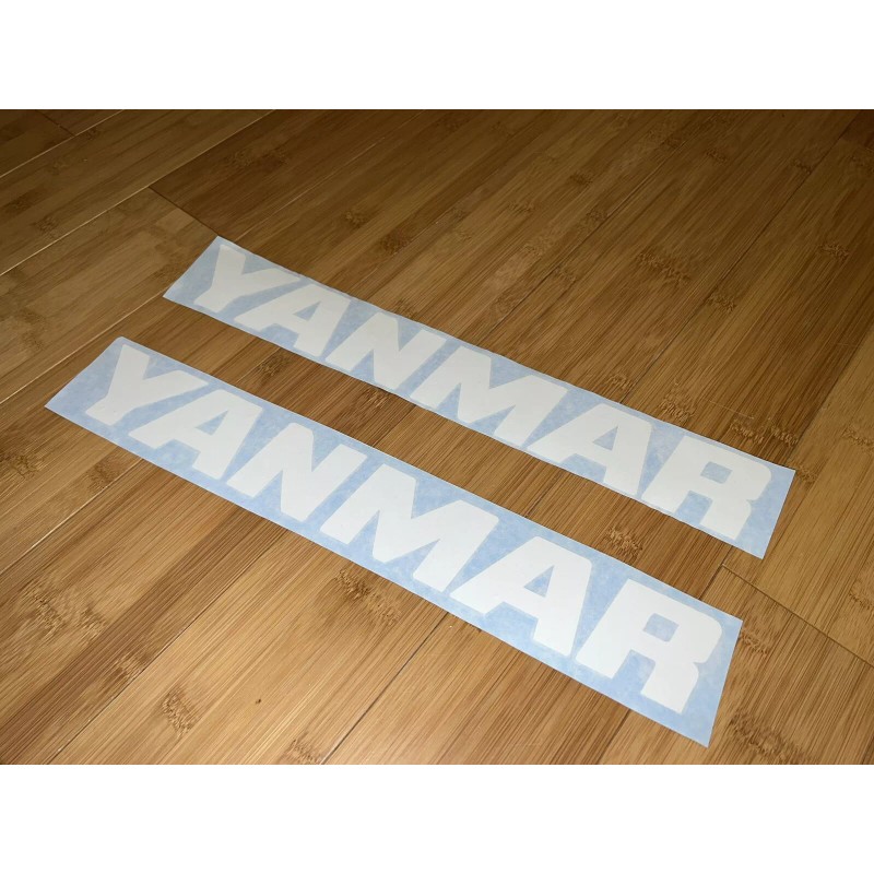 Yanmar 16” Sticker White (2 Set) Decal Engine Construction Loader