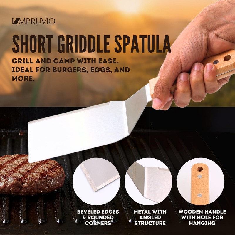 Premium Stainless Steel Metal Spatula Set – Teppanyaki Griddle Spatula
