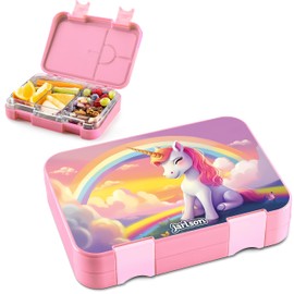 Jarlson® Children's Lunch Box with Compartments - Toni Lunch Box - Bento Box Leak-Proof - Lunch Box for Nursery and School - Girls and Boys | Lunch Box | Snack Box (Unicorn 2.) 0