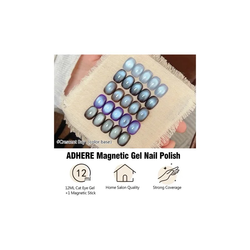 Esmalte Semipermanente Gel Efecto Ojo Gato 12 Ml+ Iman, 5pcs