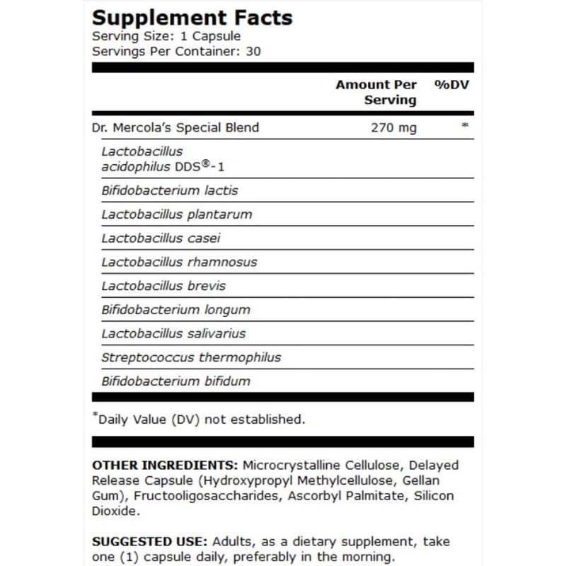 Dr. Mercola, Probióticos Completos, 70 Billones, 30 Cápsulas