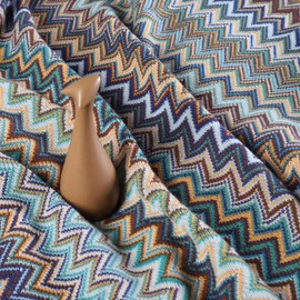 Home Boho Throw Blanket for Couch Sofa Bed Farmhouse Cottage Decor Soft Warm Cozy Knit Blanket with Tassels Easy to Use Style A