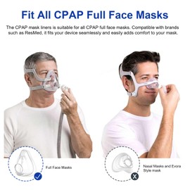 8 Pack CPAP Full Face Mask Liners CPAP Mask Covers Liner CPAP Face Mask Cushion CPAP Mask Pads Silky Breathable Reduce Red Marks (Standard, Blue)