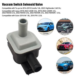 MATERIG Vapor Canister Purge Solenoid Valve 90910-12283 Fit for Corolla Scion iM Highlander Lexus NX250 LS500 2014-2019, Vacuum Solenoid Valve Switch Replace 136200-7350 90910-AC004