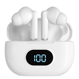 Coby True - Funda de Carga para Auriculares inalámbricos y Lectura de batería, Mini Auriculares Bluetooth, micrófono Integrado, Ligero, Puntas de Gel Resistentes al Sudor, hasta 10 Horas de Tiempo de