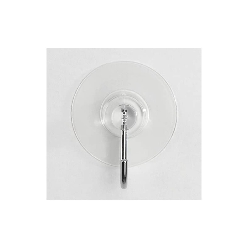 WENKO Static-Loc Nickel Hooks Round Transparent, Fixing No Drilling, Set