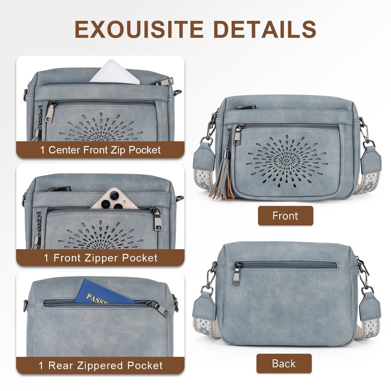 APHISON Crossbody Purse for Women，Small Crossbody Bags Trendy Vegan Leather