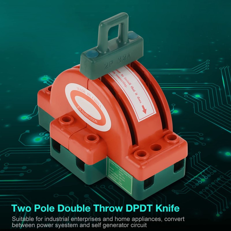 2 Pcs 32A 220V 2 Pole Disconnect Double Switch Knife