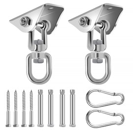 SWAWIS Ceiling Hooks, Hanging Chair, Heavy Duty Hooks, Swing Hooks, 450 kg, 360° Rotating, Ceiling Hook, Heavy Duty Swing, 304 Stainless Steel Ceiling Mount for Hanging Chair, Yoga, Hammock, Chair,