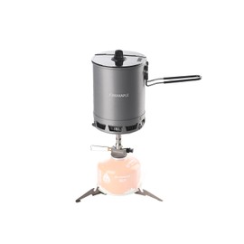 Fire-Maple Petrel 265g Ultralight Camping Cooking Set with Aluminum Pot, Greenpeak Stove, Titanium Gas Canister Stand | Fast Boiling Outdoor Cookware Kit for Backpacking Hiking Trekking Fishing