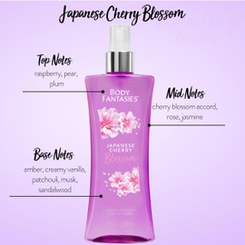 Body Fantasies Body Fantasies Signature Fragrance Body Spray, Japanese Cherry Blossom, 8 fl oz (Pack of 2)