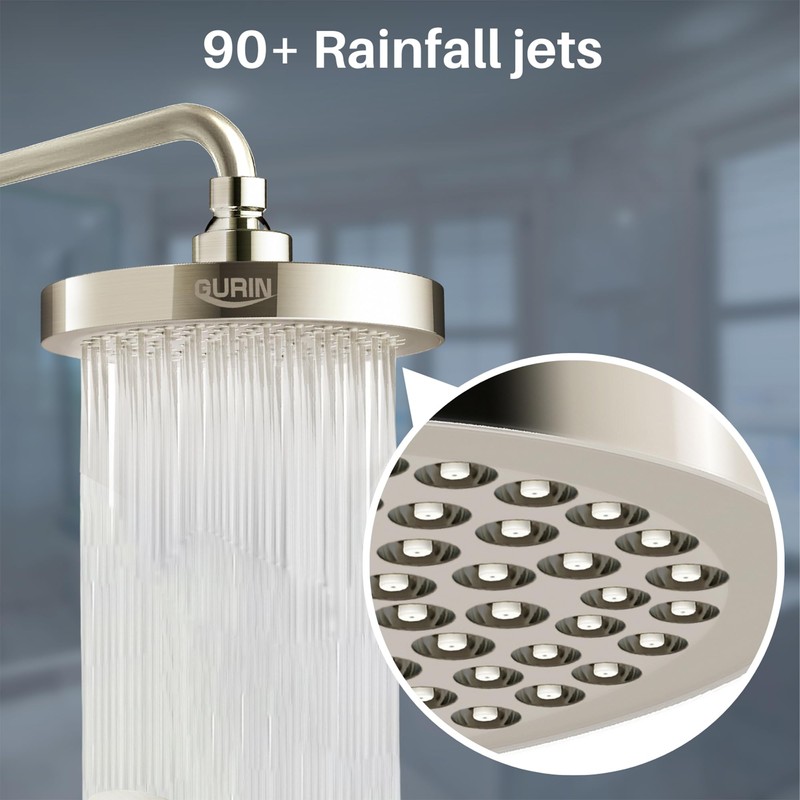 GURIN Shower Head High Pressure Rain, Luxury Bathroom Showerhead with