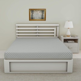 Nimsay Home Polka Dots 100% Cotton Fitted Sheet Elasticated Corners Grey - Single Size