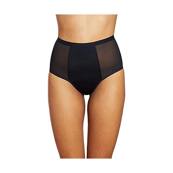 THINX Hi-Waist Period Underwear for Women, Heavy Absorbency Period Panties, FSA Approved Feminine Care, Holds Up to 4 Tampons, Black, Large