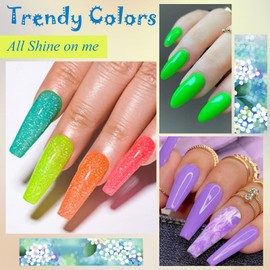 MTSSII 12PCS Gel Nail Polish + Diamond Nail Polish Set with Function Gel and Gift Box (SET-1, 12pcs)