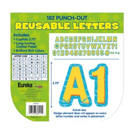 Eureka Seas The Day Letter, Number, Punctuation Mark, and Symbol Classroom Decorations for Teachers, 4" H, 182 Pieces, Blue