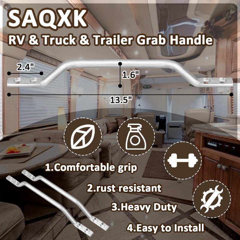 SAQXK Aluminum RV Grab Door Handle, Trailer Ramp Gate Door