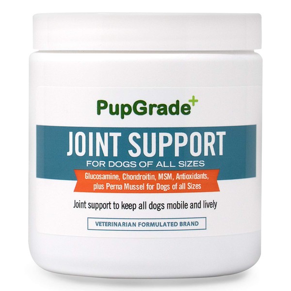 PupGrade Joint Support Supplement for Dogs - Natural Glucosamine Chondroitin & MSM Soft Chews for Hip and Joint Pain Relief - Recommended for Hip Dysplasia, Arthritis & Joint Disease - Made in USA
