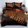 Holiyjog Cheetah Print Bedding Leopard Quilt Cover Sets Brown Linens