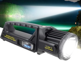 LETOUR 1450000 L Spotlight, Rechargeable Led Spotlight Flashlight with 350° Rotate Head, 9 Modes Super Bright Spot Lights Outdoor Handheld, IPX6 Waterproof Solar Flashlight for Emergencies,XX-Large